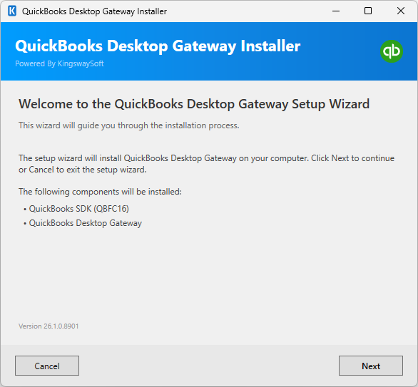 QB Gateway v26.1 Installer